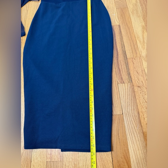 ASOS Navy Maternity Dress  Sheer Ruffle Bodycon Dress NWT, Party Dress - Picture 4 of 9